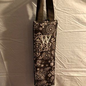 NWOT Thirty-One Insulated Wine Bottle Tote Monogramed with "W"